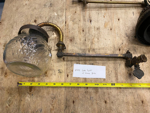 Gas Light Lamp Brass Fancy victorian Sconse Victorian 1900's Globe Wall Antique