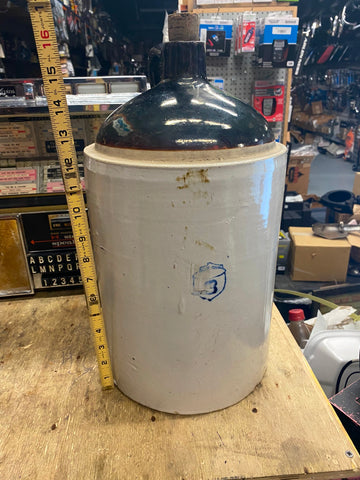 Vtg Antique Ceramic 3 gallon Western Stoneware Crock Moonshine Jar Whiskey Jug