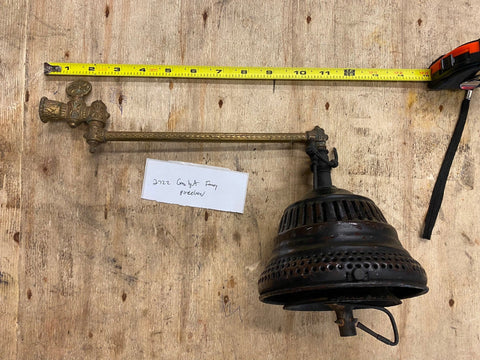Gas Light Lamp Brass Sconce Victorian 1900's Globe Wall Antique Porcelain Nice!