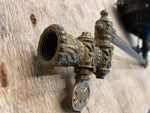 Gas Light Lamp Brass Sconce Victorian 1900's Globe Wall Antique Porcelain Nice!