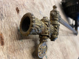 Gas Light Lamp Brass Sconce Victorian 1900's Globe Wall Antique Porcelain Nice!