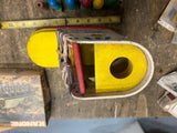 Vtg Educational Toy Shoe Boot teach kids how to lace Square Triangle Blocks Holg