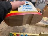 Vtg Educational Toy Shoe Boot teach kids how to lace Square Triangle Blocks Holg