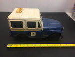 vintage western stamping corp metal us mail post office jeep coin still bank