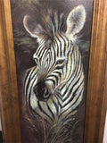 Ruane Mannin  Art work zebra canvas painting wall decor office/home framed piece