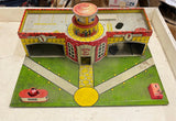 vtg 1950s Tinplate superior Airport by Mettoy playset Airplane Hanger