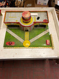 vtg 1950s Tinplate superior Airport by Mettoy playset Airplane Hanger