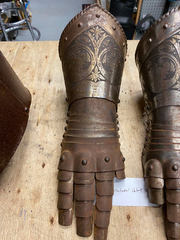 Antique Knights Gloves Armor Medieval 1600's England France Germany Ireland Rare