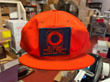 VTG 1980s Made in USA Par-Line Dravo Safety Works Orange Trucker Hat adjustable