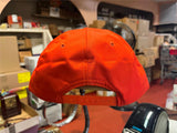 VTG 1980s Made in USA Par-Line Dravo Safety Works Orange Trucker Hat adjustable