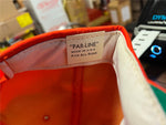 VTG 1980s Made in USA Par-Line Dravo Safety Works Orange Trucker Hat adjustable