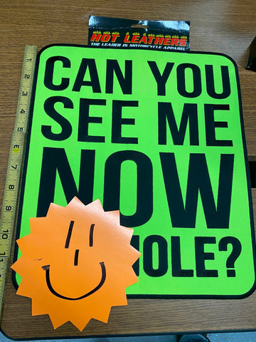 11x12 Patch Neon Green CAN YOU SEE ME NOW! Motorcycle Construction Harley Biker