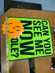 11x12 Patch Neon Green CAN YOU SEE ME NOW! Motorcycle Construction Harley Biker