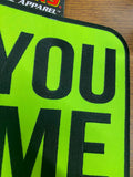 11x12 Patch Neon Green CAN YOU SEE ME NOW! Motorcycle Construction Harley Biker