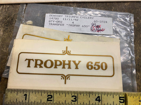 TRIUMPH Trophy 500 side Frame cover decal gold t100