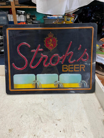 vtg 1985 Stroh's Brewery Beer Light Fluorescent Bulb- KCS Industries sign