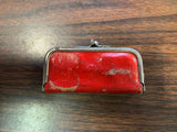 VTG 1950s Grooming Travel Kit Trim Nail Hygiene Red Leather