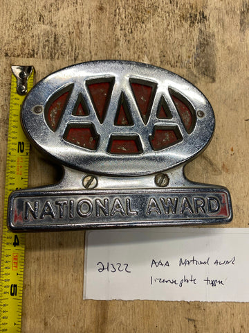 Vtg AAA License Plate Topper 1950's Hot Rat Rod Buick Chevy Ford Truck Auto Acc