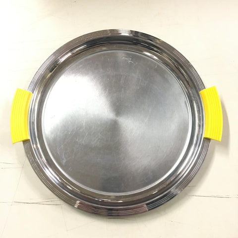 Vtg Bruce Hunt 1900-1940? Art Deco Chrome Steel Serving Tray Plate Dish Décor