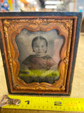 Vtg Civil War Era 1860's Antique Victorian Tin Type Picture Pressed Paper Case!
