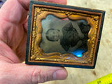 Vtg Civil War Era 1860's Antique Victorian Tin Type Picture Pressed Paper Case!
