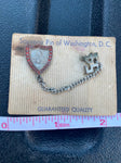 Washington DC Tie Tack 1954 Souvenir Vtg Capital Building Lapel Pin Chain Collec