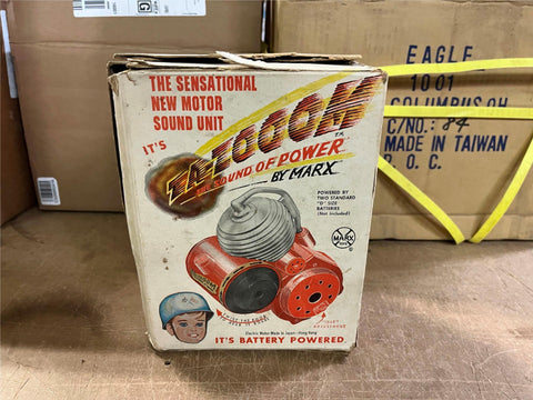 Vtg 60s MARX Za-Zooom Za Zoom Bicycle Mount Battery Op Motor Engine Sound Box!
