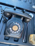 Vtg1960's Leich Rotary Dial Wall Telephone Phone Black Office Home Convertible