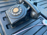 Vtg1960's Leich Rotary Dial Wall Telephone Phone Black Office Home Convertible