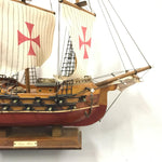 Vtg Historical Santa Maria wooden model ship Christopher Columbus Mancave Collec