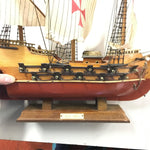 Vtg Historical Santa Maria wooden model ship Christopher Columbus Mancave Collec
