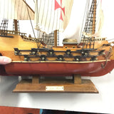 Vtg Historical Santa Maria wooden model ship Christopher Columbus Mancave Collec