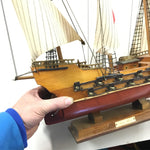 Vtg Historical Santa Maria wooden model ship Christopher Columbus Mancave Collec