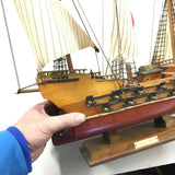 Vtg Historical Santa Maria wooden model ship Christopher Columbus Mancave Collec