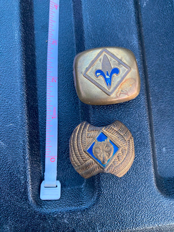 Pair Vtg Boy scout Scarf Clips Clasp Neckerchief Wolf Scout Webelos Slide