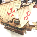 Vtg Historical Santa Maria wooden model ship Christopher Columbus Mancave Collec