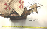 Vtg Historical Santa Maria wooden model ship Christopher Columbus Mancave Collec