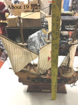 Vtg Historical Santa Maria wooden model ship Christopher Columbus Mancave Collec
