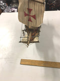 Vtg Historical Santa Maria wooden model ship Christopher Columbus Mancave Collec