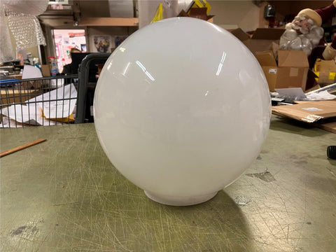 VTG Antique 12" round ball milk glass European Lamp Shade