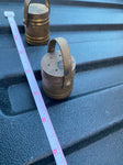 Vtg Heavy Brass Salt Pepper Shakers Unique Collectible Industrial look