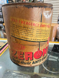 Vtg WW2 Emergency Oil Antifreeze Tin Can 1943 5 gal Civilian Dupont Zerone RARE!