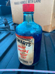 MRS. STEWART'S LIQUID BLUING VTG FLASS BOTTLE FACTORY CLEANING ANTIQUE 1920'S