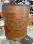 Vtg WW2 Emergency Oil Antifreeze Tin Can 1943 5 gal Civilian Dupont Zerone RARE!