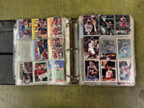 VTG Binder Full of 100+ 1990s NFL,NHL,NBA,MLB Trading Cards Larry Bird & more