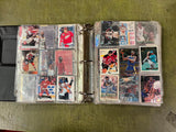 VTG Binder Full of 100+ 1990s NFL,NHL,NBA,MLB Trading Cards Larry Bird & more