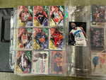 VTG Binder Full of 100+ 1990s NFL,NHL,NBA,MLB Trading Cards Larry Bird & more