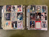 VTG Binder Full of 100+ 1990s NFL,NHL,NBA,MLB Trading Cards Larry Bird & more