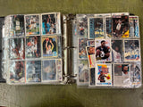 VTG Binder Full of 100+ 1990s NFL,NHL,NBA,MLB Trading Cards Larry Bird & more