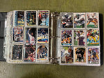 VTG Binder Full of 100+ 1990s NFL,NHL,NBA,MLB Trading Cards Larry Bird & more